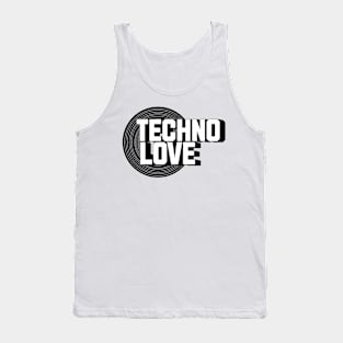 TECHNO  - Vinyl Love (Black) Tank Top